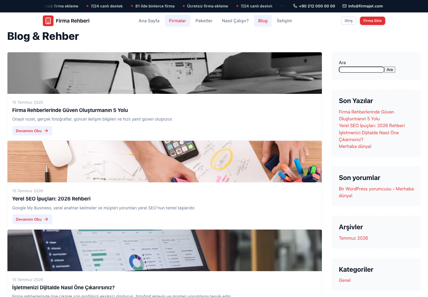 Blog sayfası